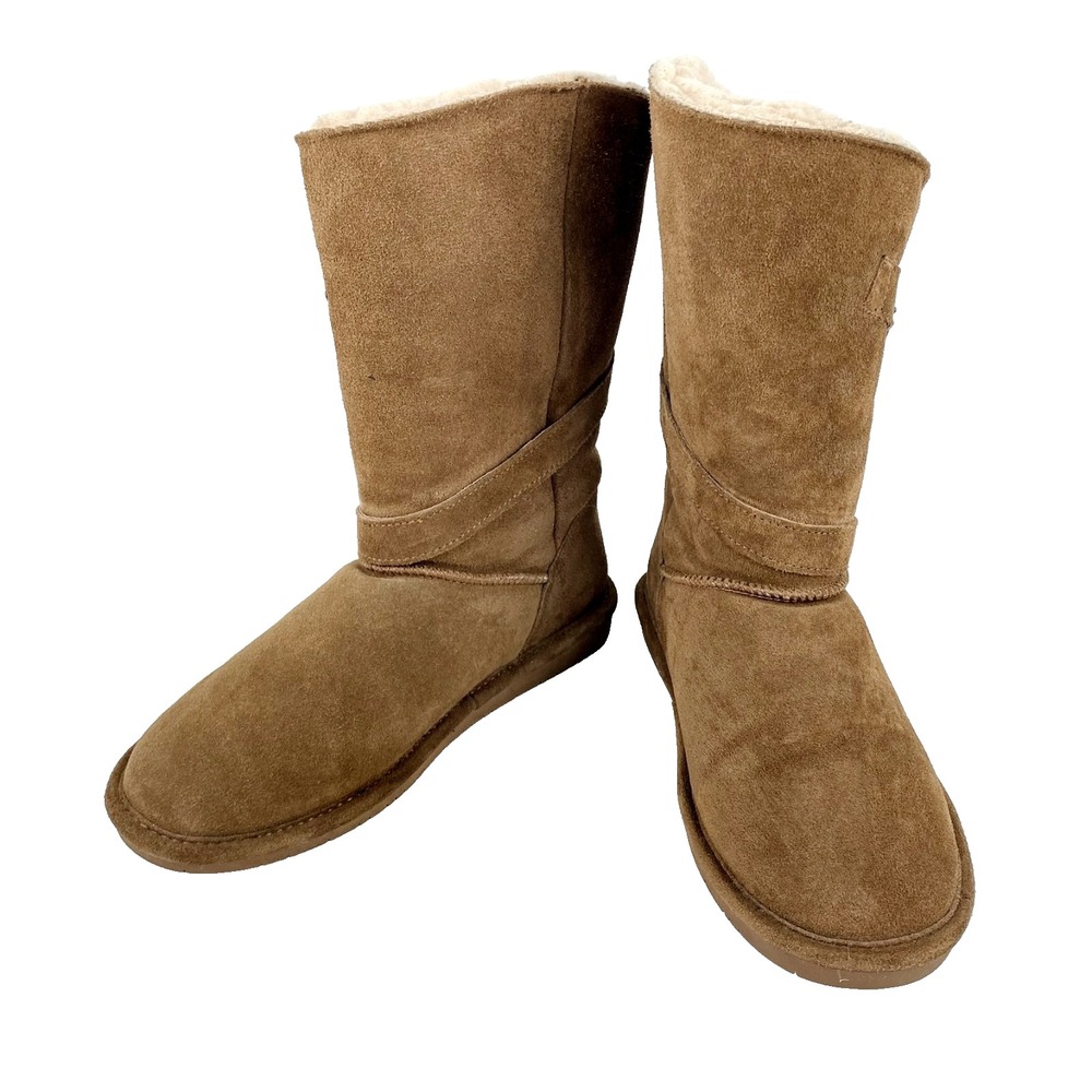 Bearpaw Tatum Mid-Calf Boots Women's 9 Brown Sheepskin & Suede LKNU Warm 40 Fine